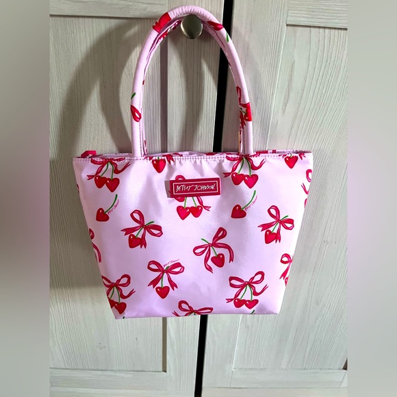 Betsey Johnson Handbags - Betsey Johnson Pink Cherry Tote lunch Bag